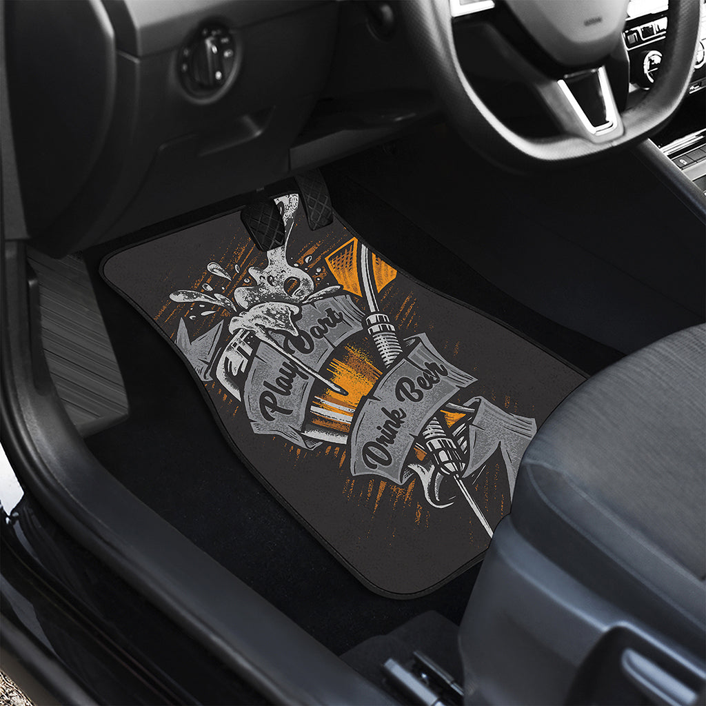 Play Dart Drink Beer Print Front Car Floor Mats