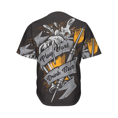 Play Dart Drink Beer Print Men's Baseball Jersey