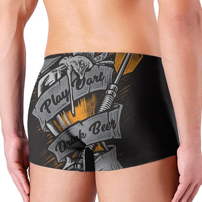 Play Dart Drink Beer Print Men's Boxer Briefs
