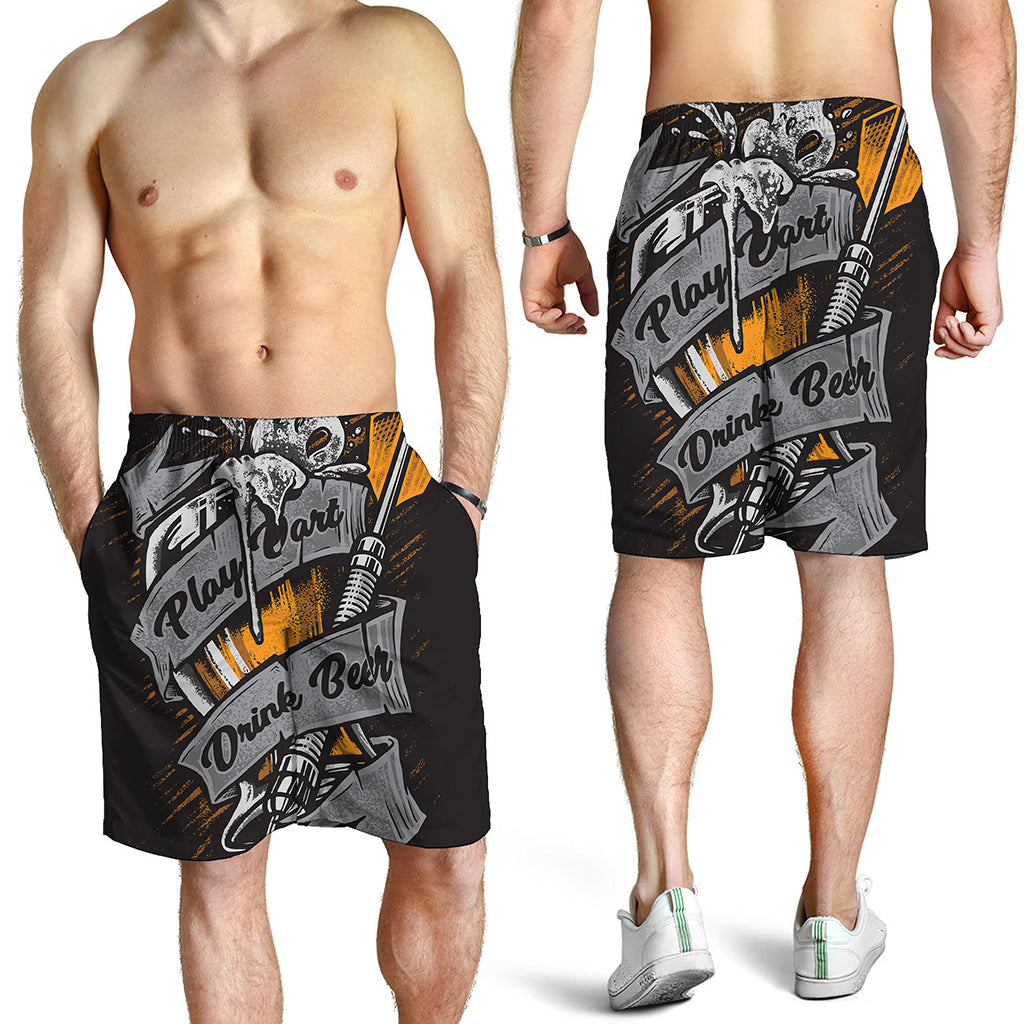 Play Dart Drink Beer Print Men's Shorts