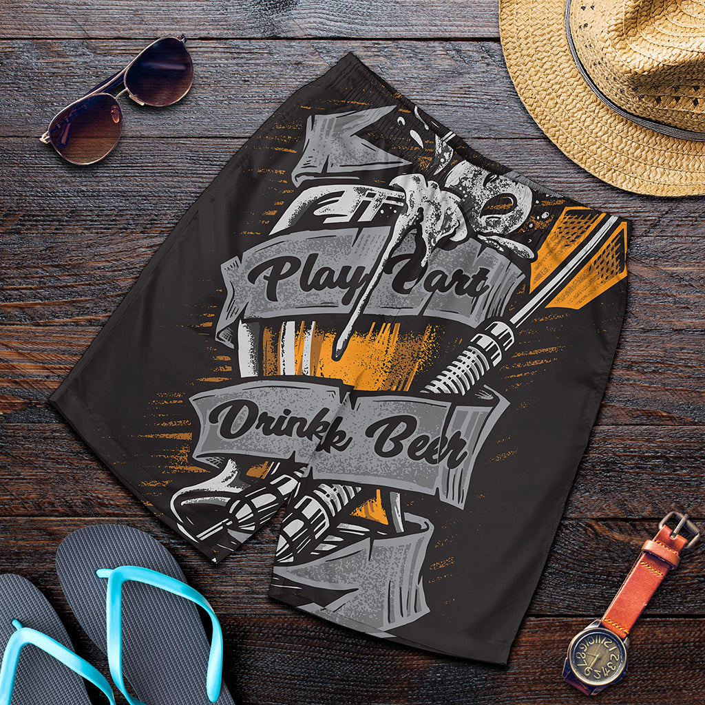 Play Dart Drink Beer Print Men's Shorts