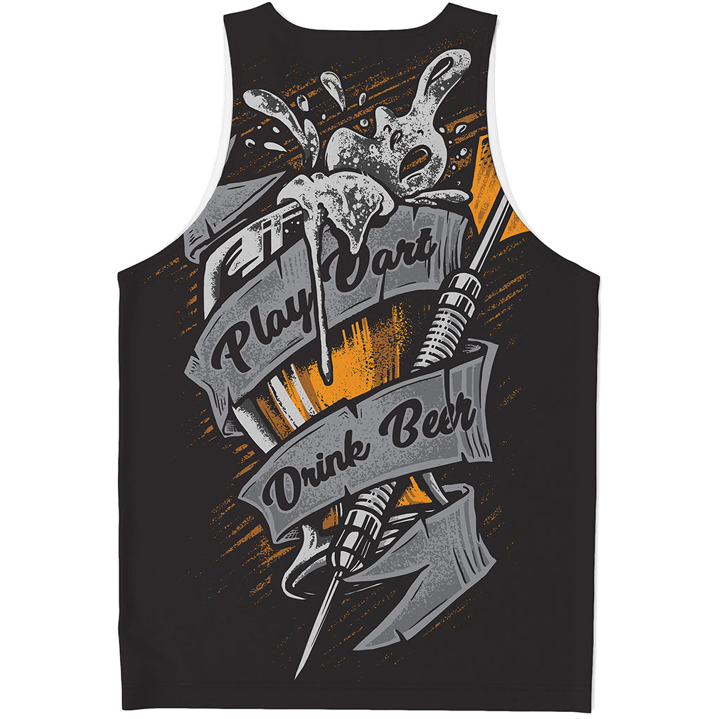 Play Dart Drink Beer Print Men's Tank Top