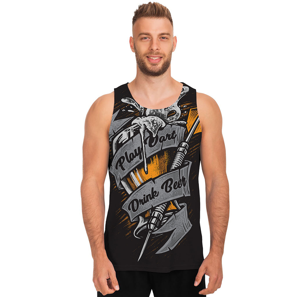 Play Dart Drink Beer Print Men's Tank Top