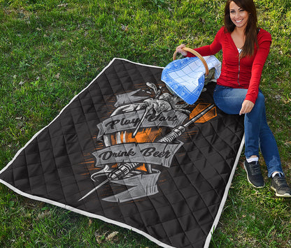 Play Dart Drink Beer Print Quilt