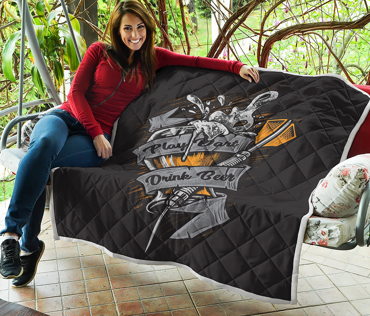 Play Dart Drink Beer Print Quilt
