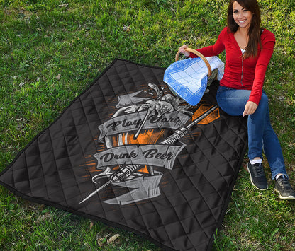 Play Dart Drink Beer Print Quilt