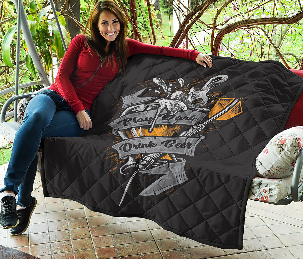 Play Dart Drink Beer Print Quilt