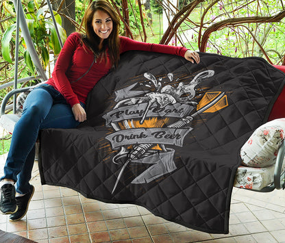 Play Dart Drink Beer Print Quilt