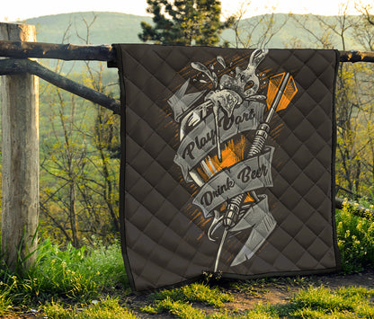 Play Dart Drink Beer Print Quilt