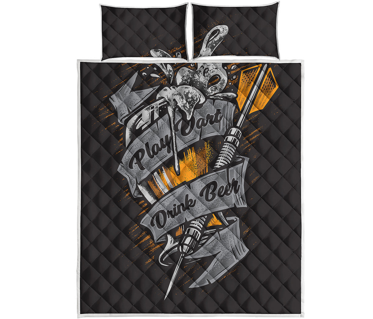 Play Dart Drink Beer Print Quilt Bed Set