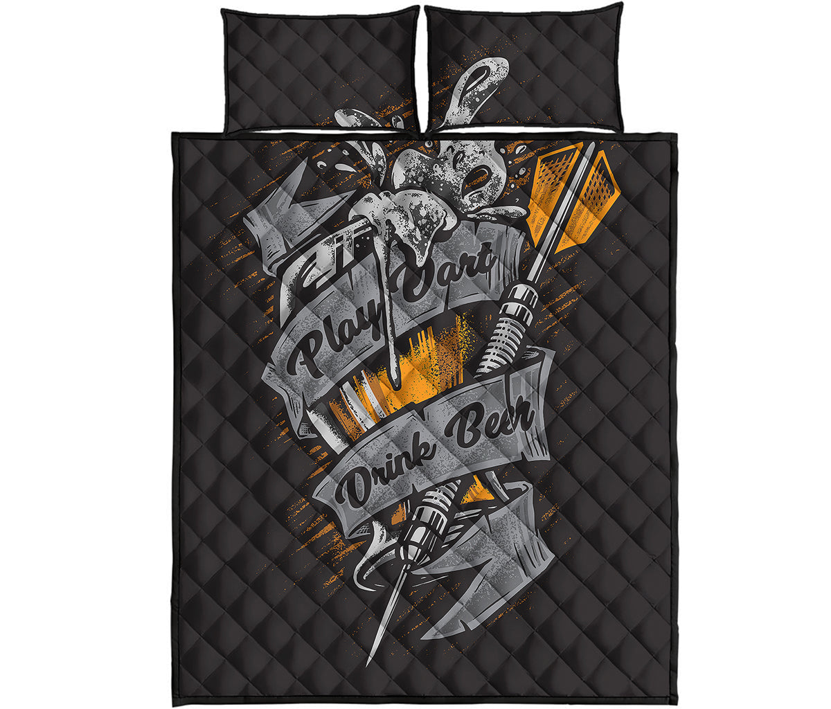 Play Dart Drink Beer Print Quilt Bed Set