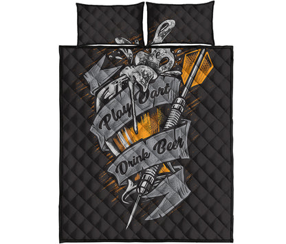 Play Dart Drink Beer Print Quilt Bed Set