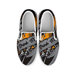 Play Dart Drink Beer Print White Slip On Shoes