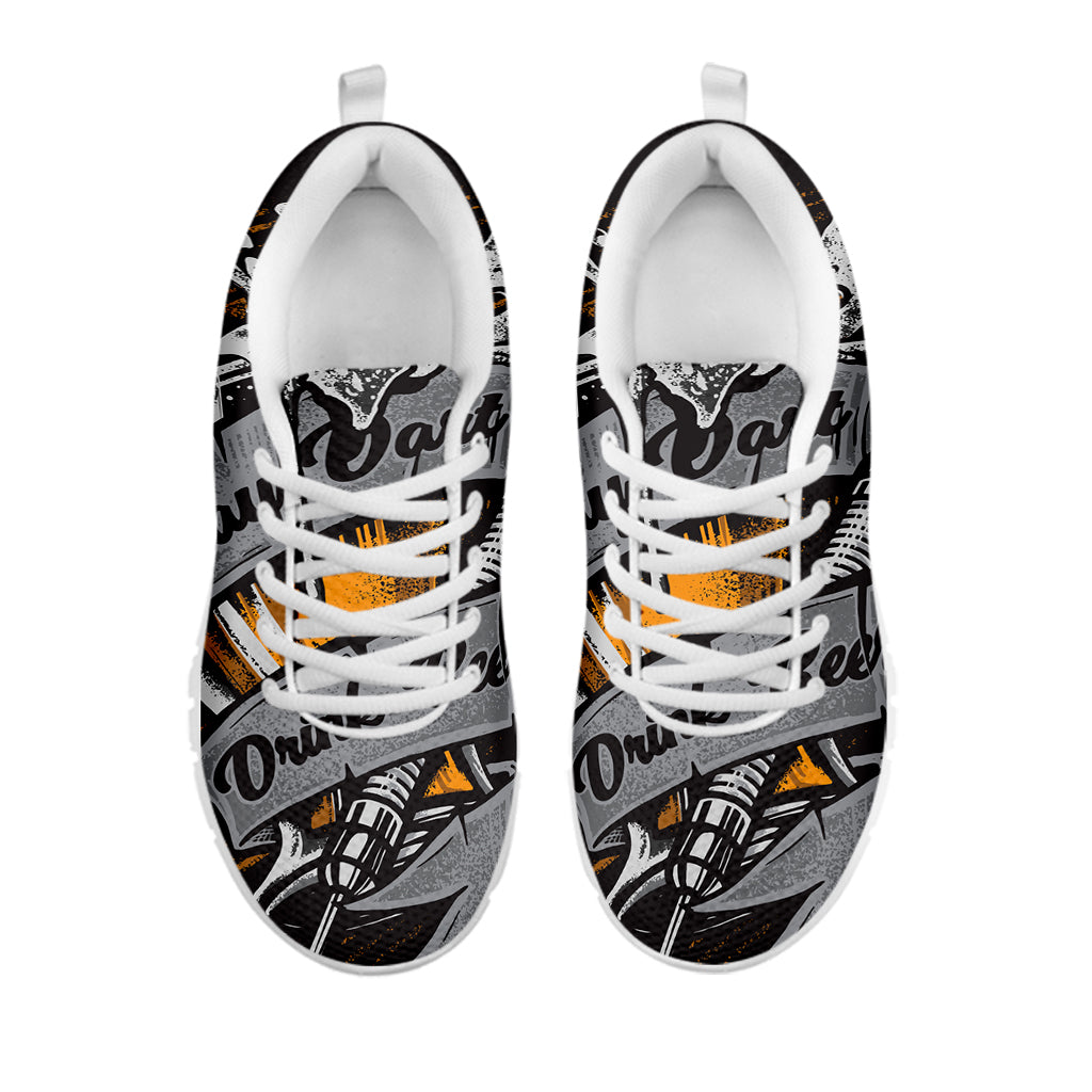 Play Dart Drink Beer Print White Sneakers