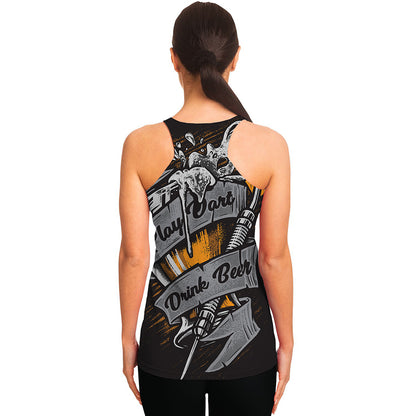 Play Dart Drink Beer Print Women's Racerback Tank Top