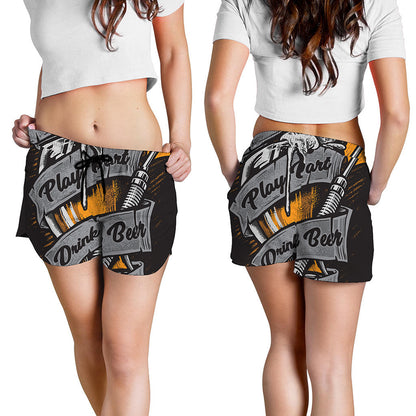 Play Dart Drink Beer Print Women's Shorts