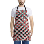 Playing Card Suits Check Pattern Print Apron