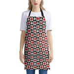 Playing Card Suits Check Pattern Print Apron