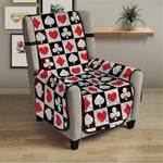 Playing Card Suits Check Pattern Print Armchair Protector