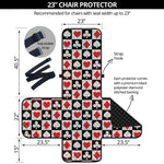 Playing Card Suits Check Pattern Print Armchair Protector