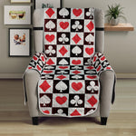 Playing Card Suits Check Pattern Print Armchair Protector