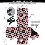 Playing Card Suits Check Pattern Print Armchair Protector