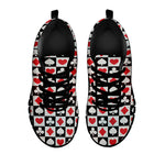 Playing Card Suits Check Pattern Print Black Sneakers