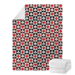 Playing Card Suits Check Pattern Print Blanket