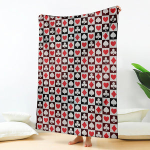 Playing Card Suits Check Pattern Print Blanket