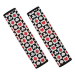 Playing Card Suits Check Pattern Print Car Seat Belt Covers
