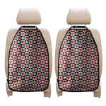 Playing Card Suits Check Pattern Print Car Seat Organizers