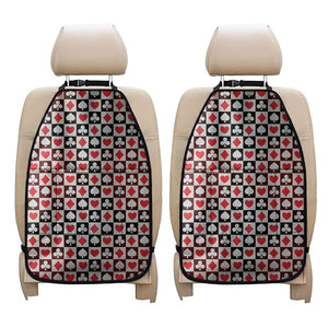 Playing Card Suits Check Pattern Print Car Seat Organizers