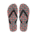 Playing Card Suits Check Pattern Print Flip Flops