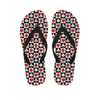 Playing Card Suits Check Pattern Print Flip Flops