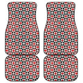 Playing Card Suits Check Pattern Print Front and Back Car Floor Mats