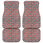 Playing Card Suits Check Pattern Print Front and Back Car Floor Mats