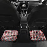 Playing Card Suits Check Pattern Print Front and Back Car Floor Mats