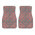 Playing Card Suits Check Pattern Print Front Car Floor Mats