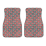 Playing Card Suits Check Pattern Print Front Car Floor Mats