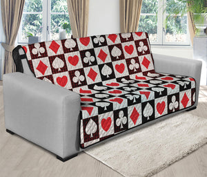 Playing Card Suits Check Pattern Print Futon Protector