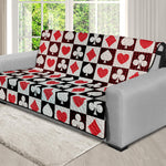 Playing Card Suits Check Pattern Print Futon Protector