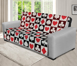 Playing Card Suits Check Pattern Print Futon Protector