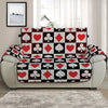 Playing Card Suits Check Pattern Print Half Sofa Protector