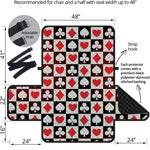 Playing Card Suits Check Pattern Print Half Sofa Protector