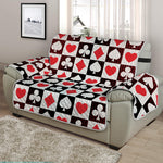 Playing Card Suits Check Pattern Print Half Sofa Protector