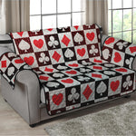 Playing Card Suits Check Pattern Print Loveseat Protector