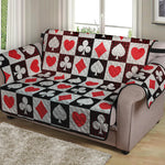 Playing Card Suits Check Pattern Print Loveseat Protector