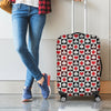 Playing Card Suits Check Pattern Print Luggage Cover