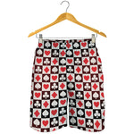 Playing Card Suits Check Pattern Print Men's Shorts