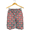 Playing Card Suits Check Pattern Print Men's Shorts